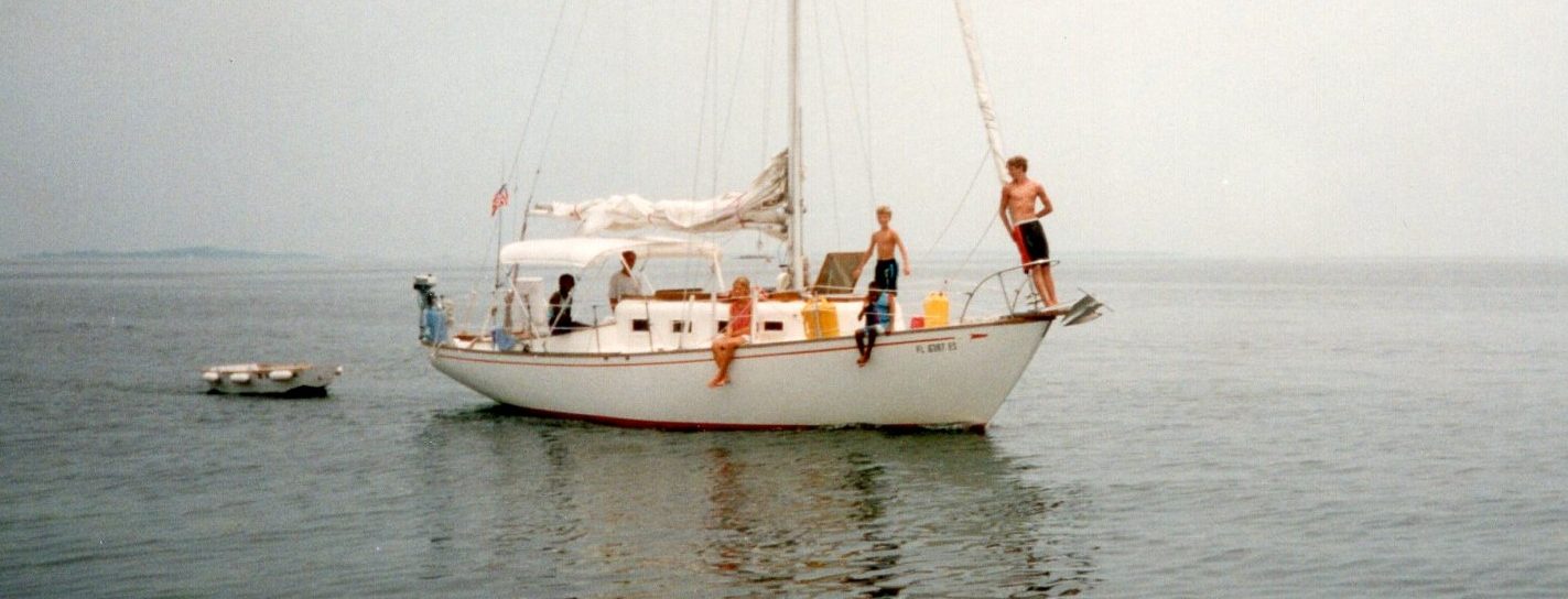 Bon Aire, family spread out on deck