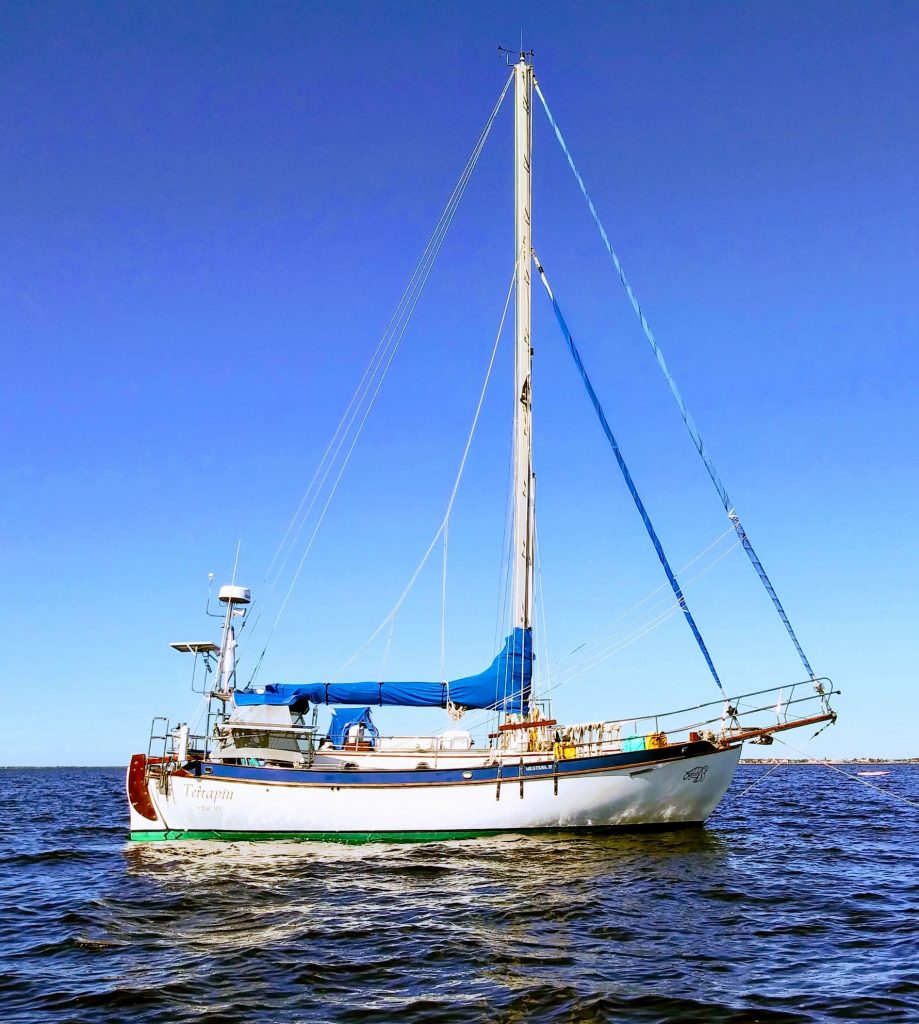 sailboat terrapin at anchor