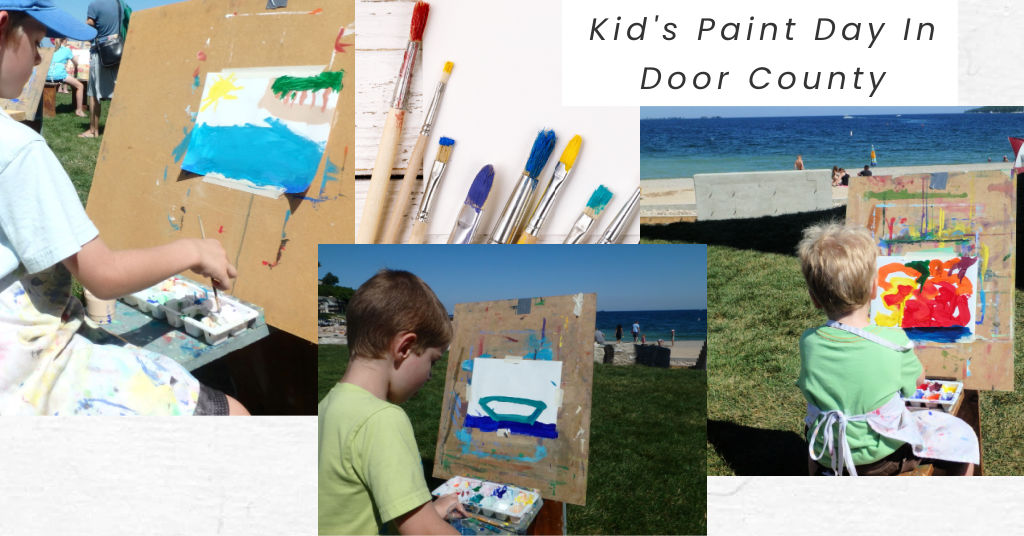 kids painting outdoors in door county 