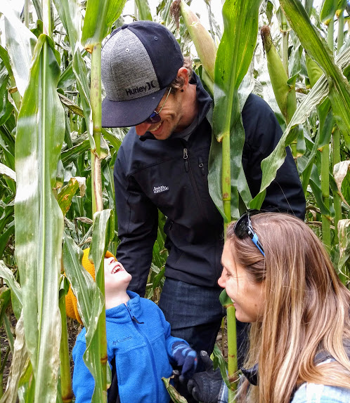 family fun in corn maze