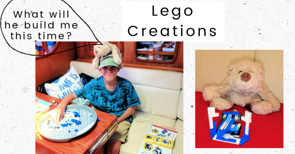 grandson building many lego creations from one set of pieces