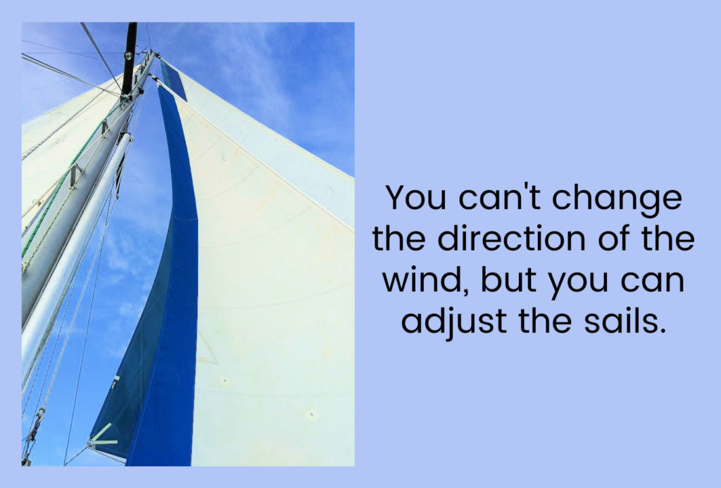 sails on sailboat and quote
