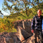 Hikers near an overlook on Appalachian trail