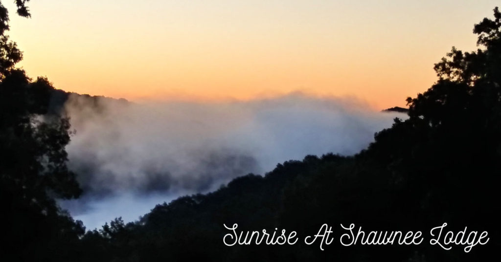 sunrise from the lodge at Shawnee State Park 