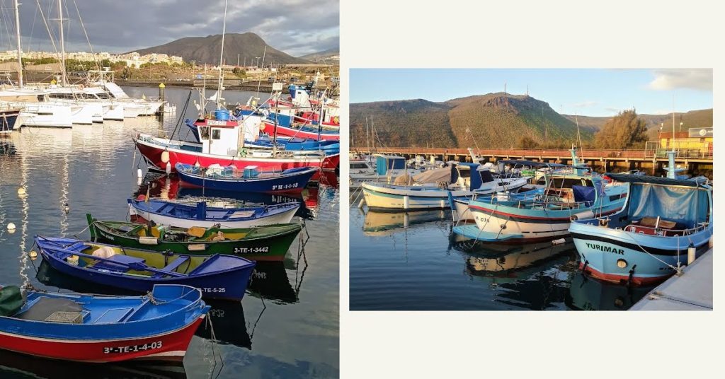 traditional, colorful fishing boats in the Canary Islands 

