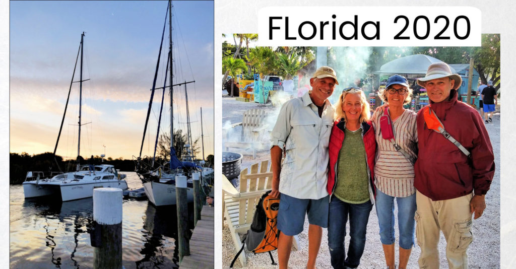 boating friends in florida 2020, catamaran and westsail 32 leaving dock in fl