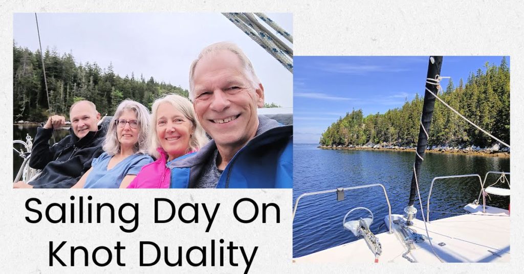 Tony & Julie with boating friends on their boat, bow of boat heading out for a tour of the bay