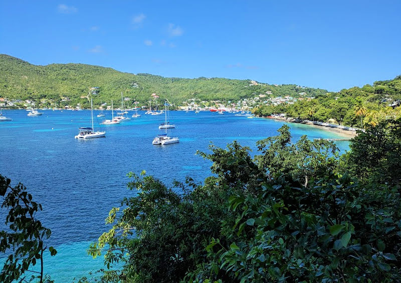 Bequia anchorage from the waterfront walk 