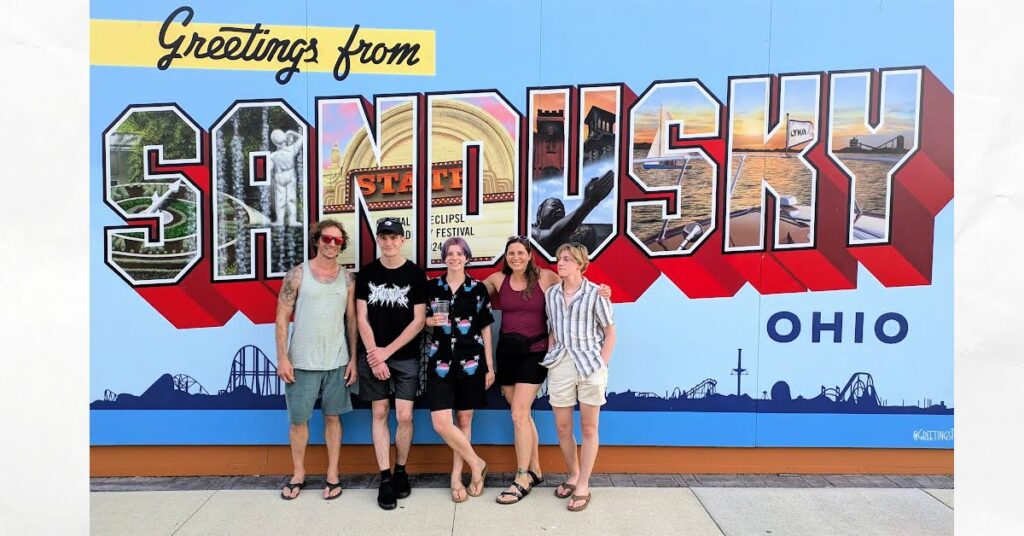 family of five in front of a sandusky mural, sandusky, ohio